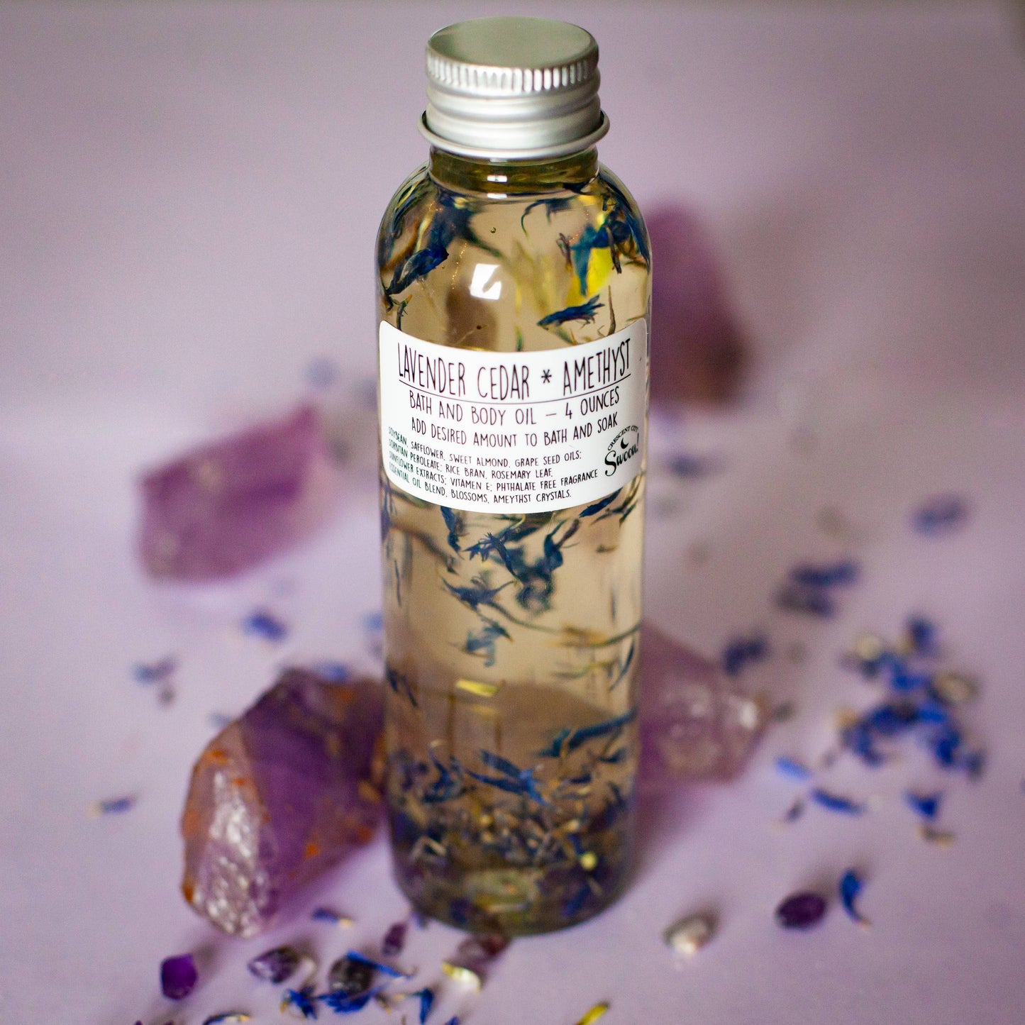 Amethyst Crystal Lavender & Cedar Bath and Body Oil